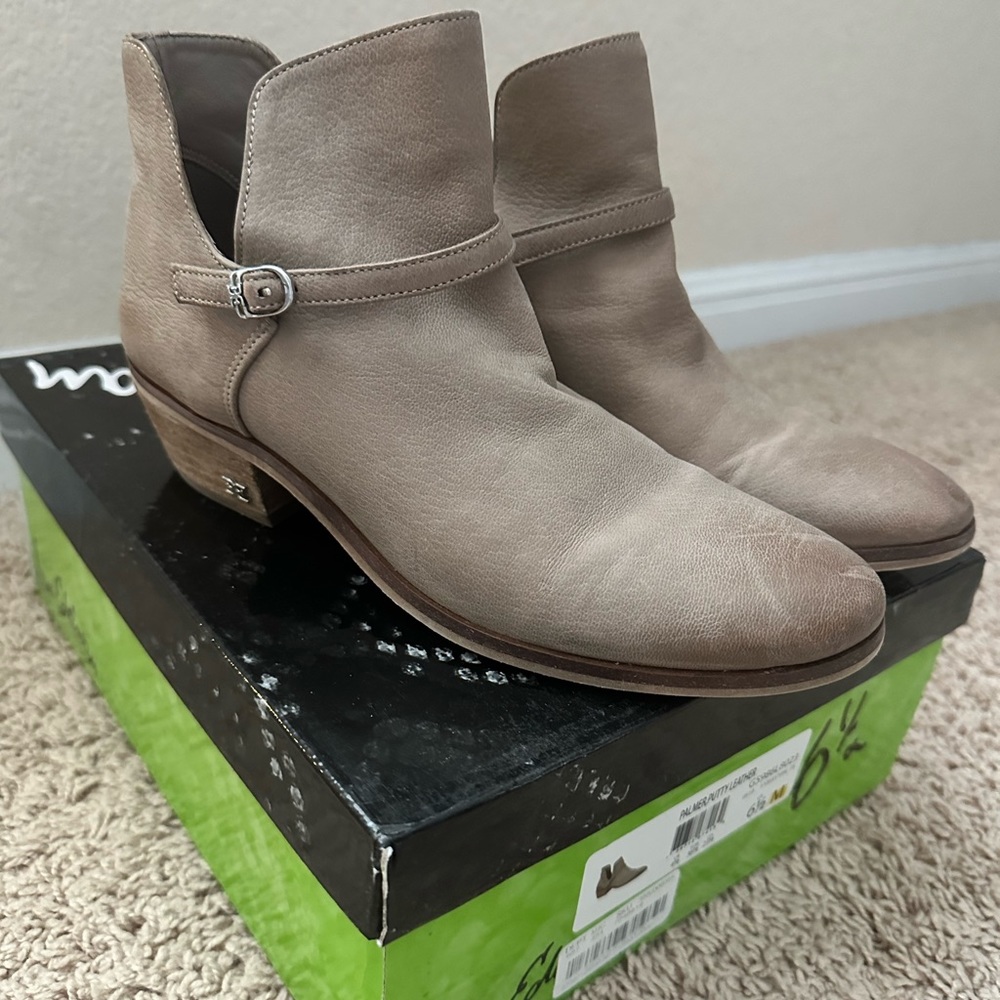Sam Edelman Palmer - Grey Putty Ankle Boots 6.5